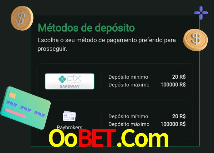 O cassino Oobet.Com oferece uma grande variedade de métodos de pagamento